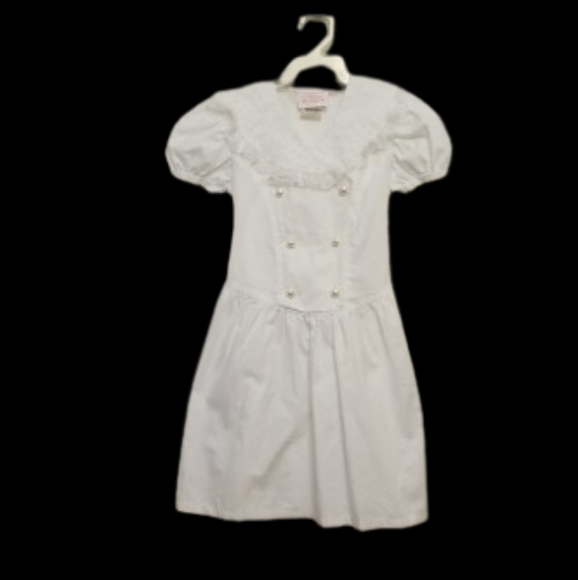 EUC VINTAGE Designer White Dress with Lace - Picture 14 of 16